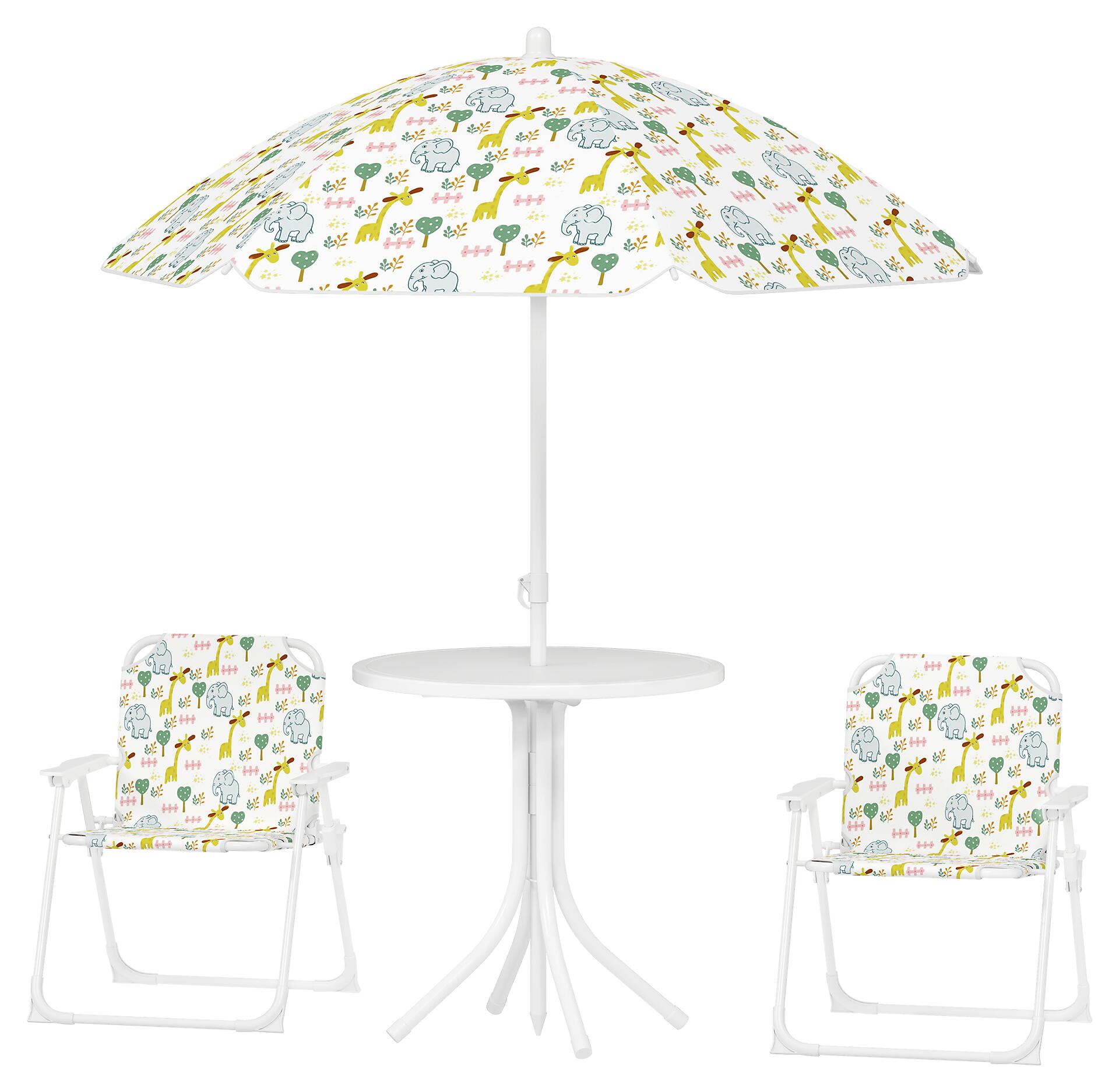 AIYAPLAY Garten-Kindersitzgruppe weiß Stahl B/H/L: ca. 49,5x50x49,5 cm