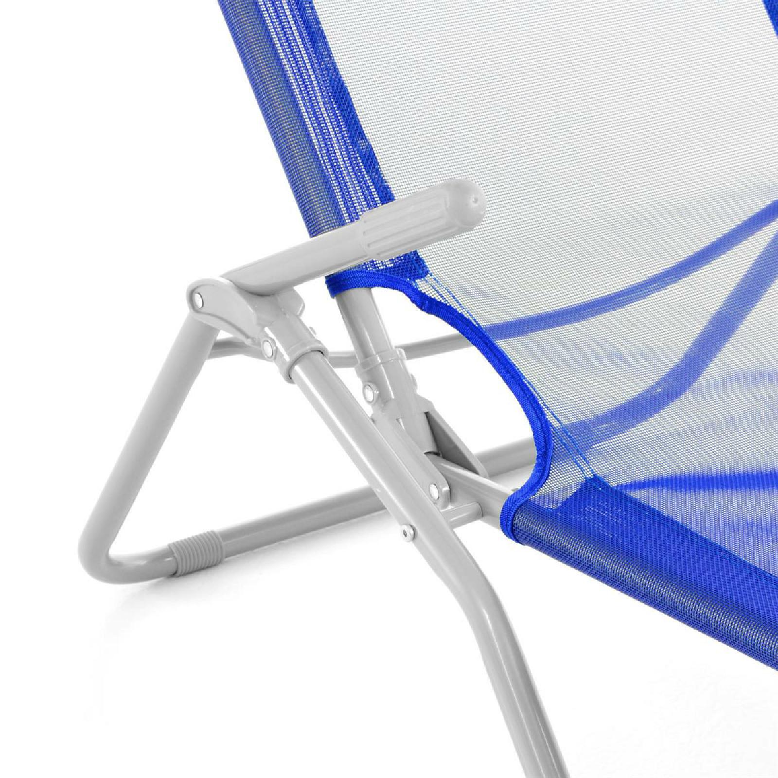 VCM Gartenliege blau Stahl B/H/L: ca. 48x100x160 cm