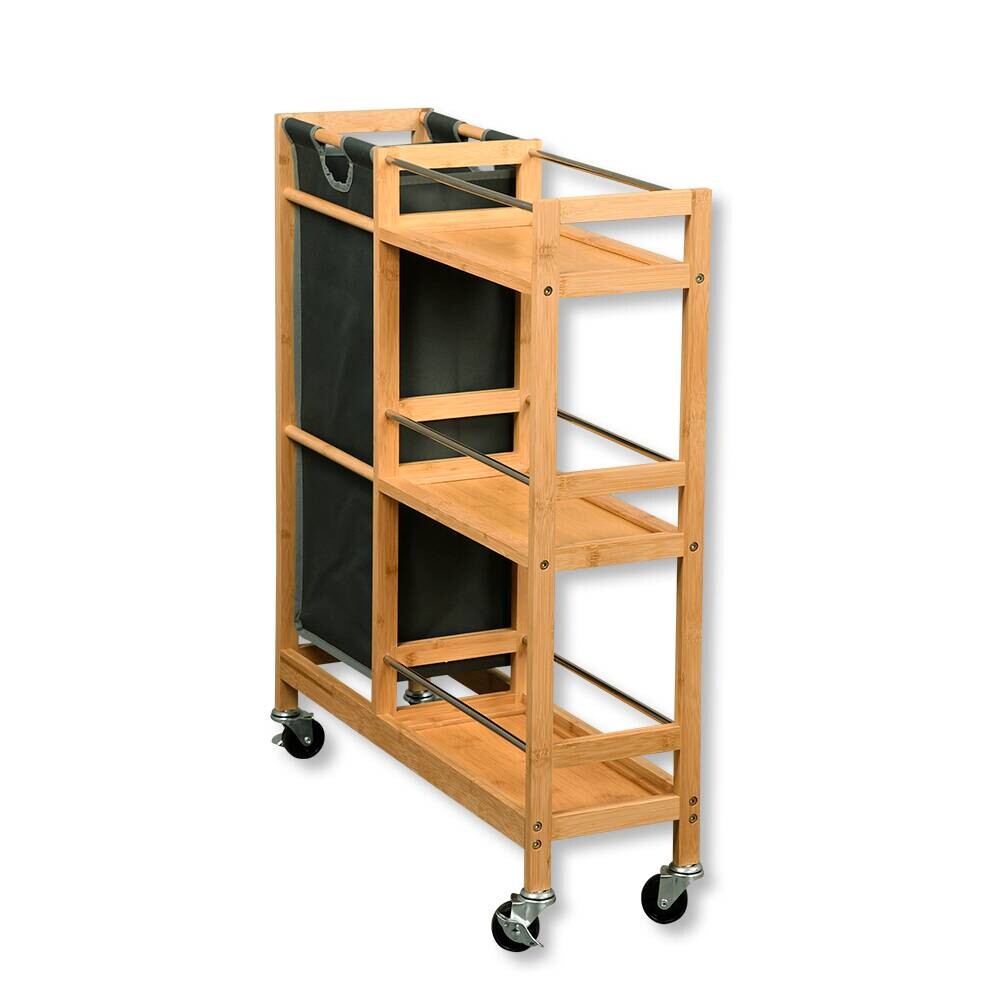 Kesper Nischenwagen grau Bambus B/H/L: ca. 24,5x9,5x79 cm