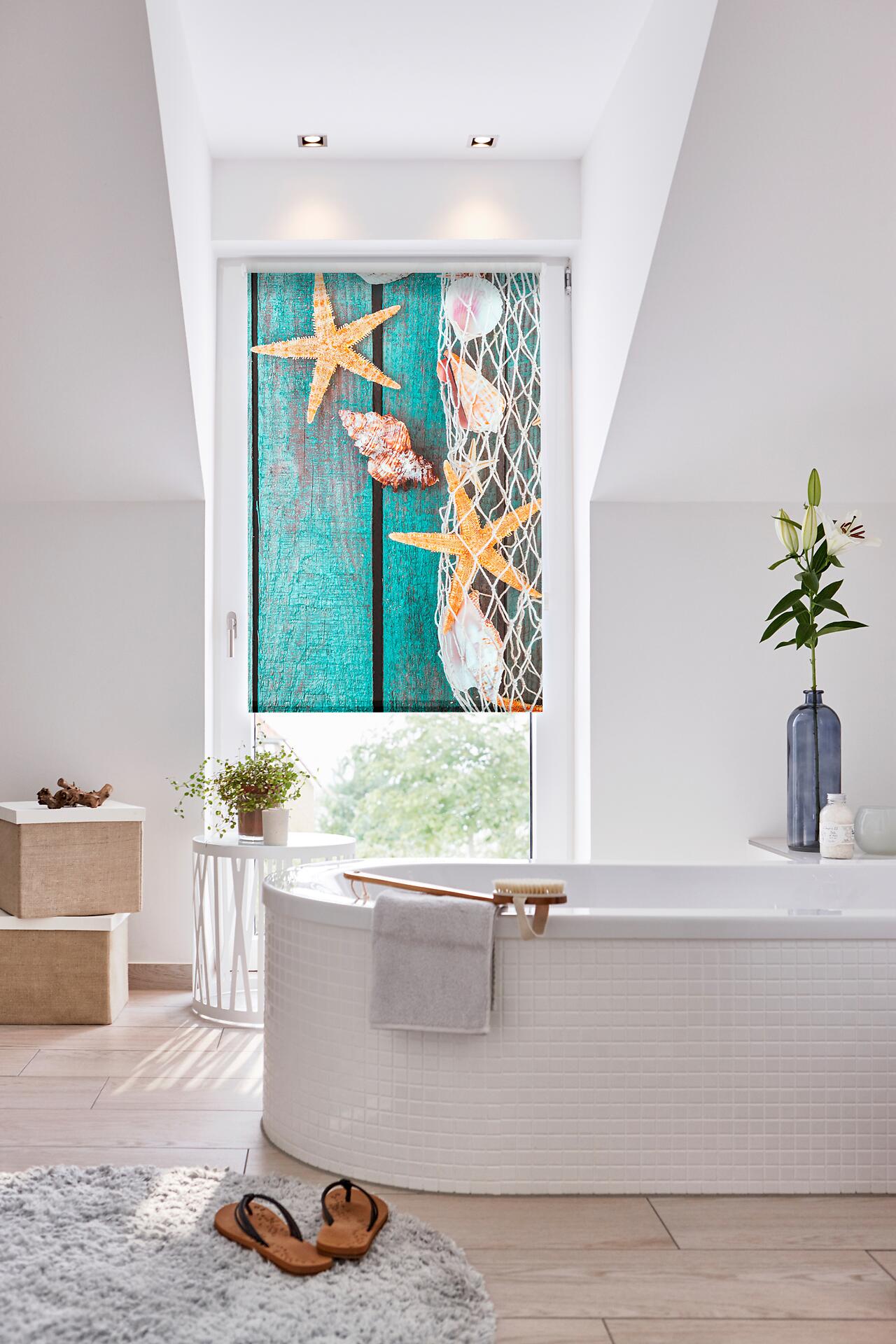 LICHTBLICK Rollo Bretter Beach petrol B/L: ca. 120x150 cm