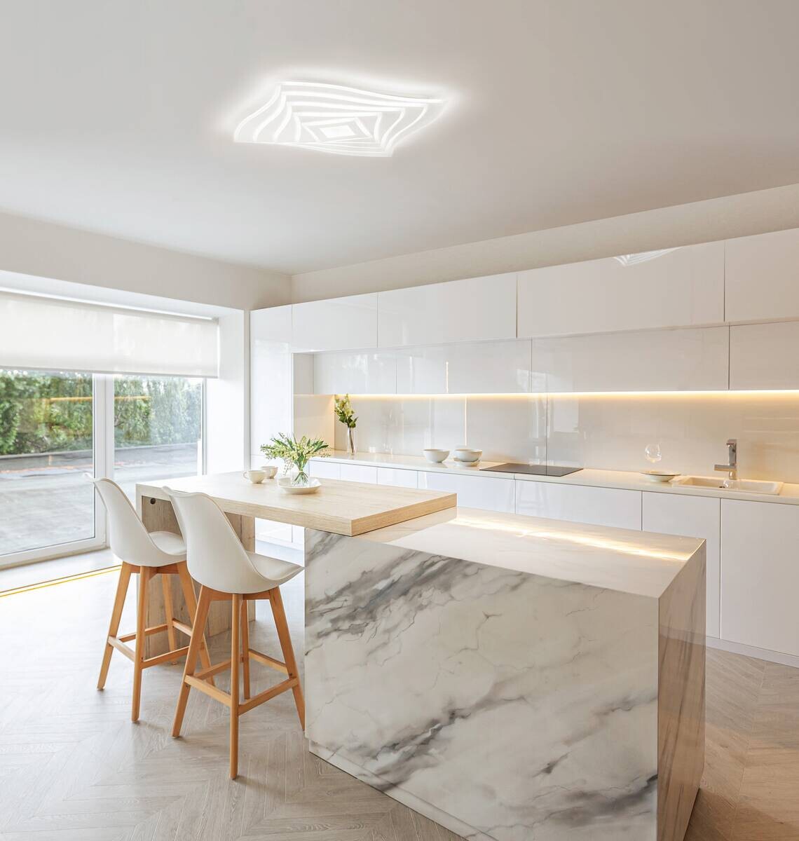 Fischer & Honsel LED-Deckenleuchte 21230 weiß Acryl B/H/T: ca. 50x7,6x50 cm 1 Brennstellen