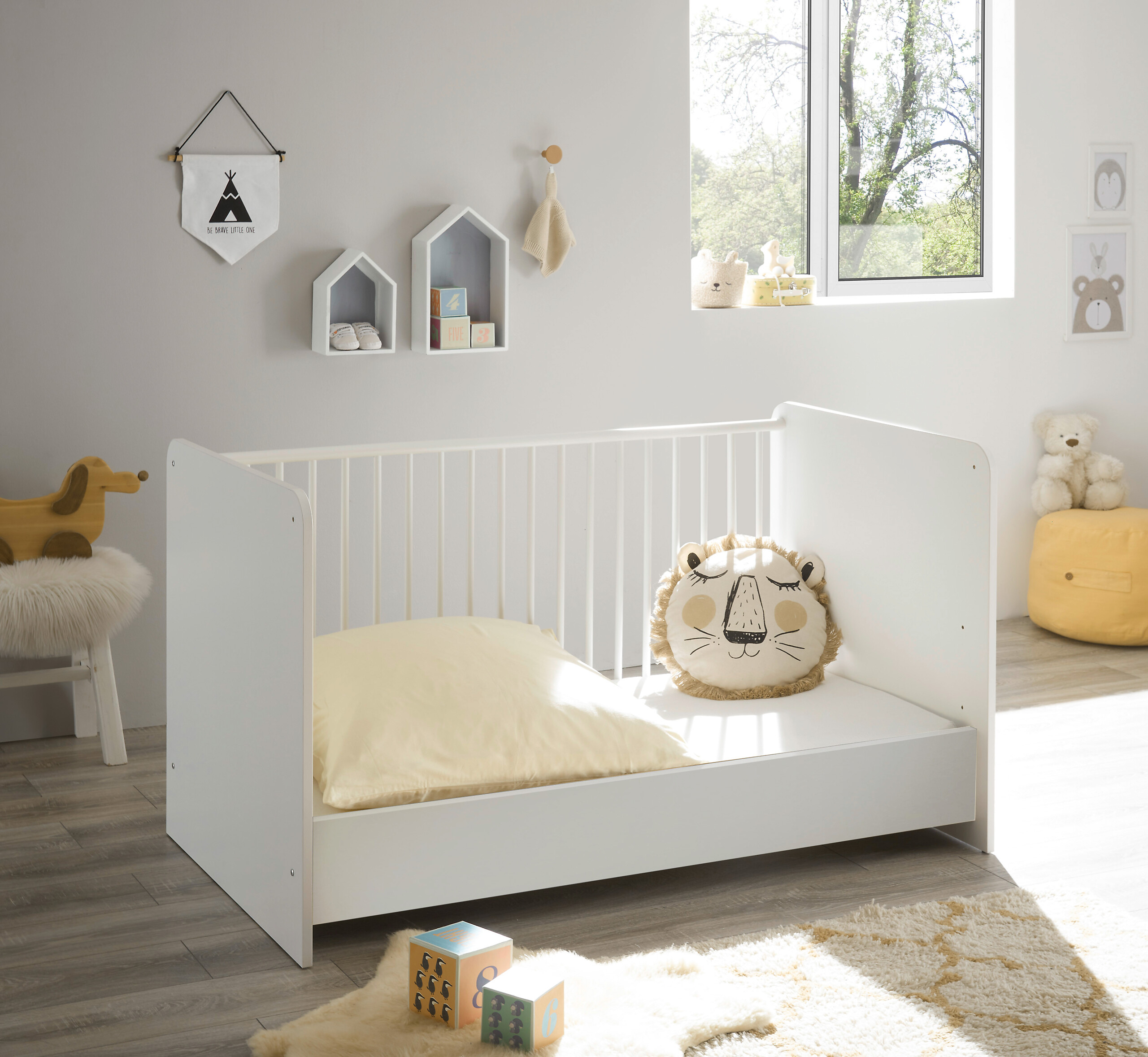 Babybett Alex weiß Graphit Liegefläche B/L: ca. 70x140 cm