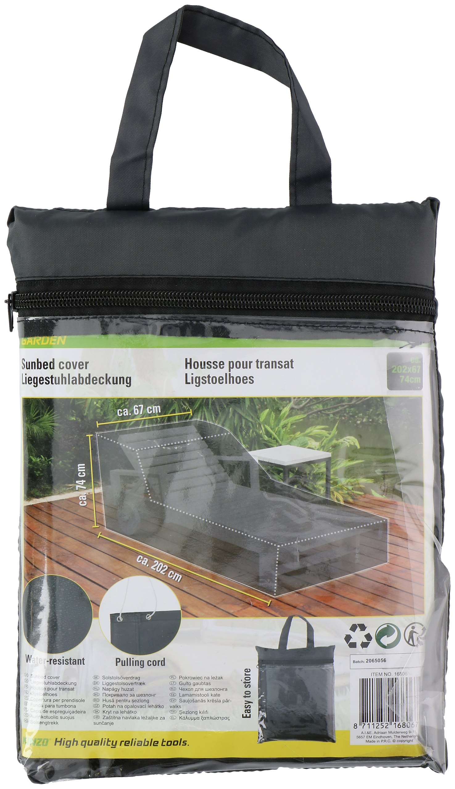 Kinzo Gartenmöbel-Abdeckung anthrazit Polyester B/H/T: ca. 202x74x67 cm