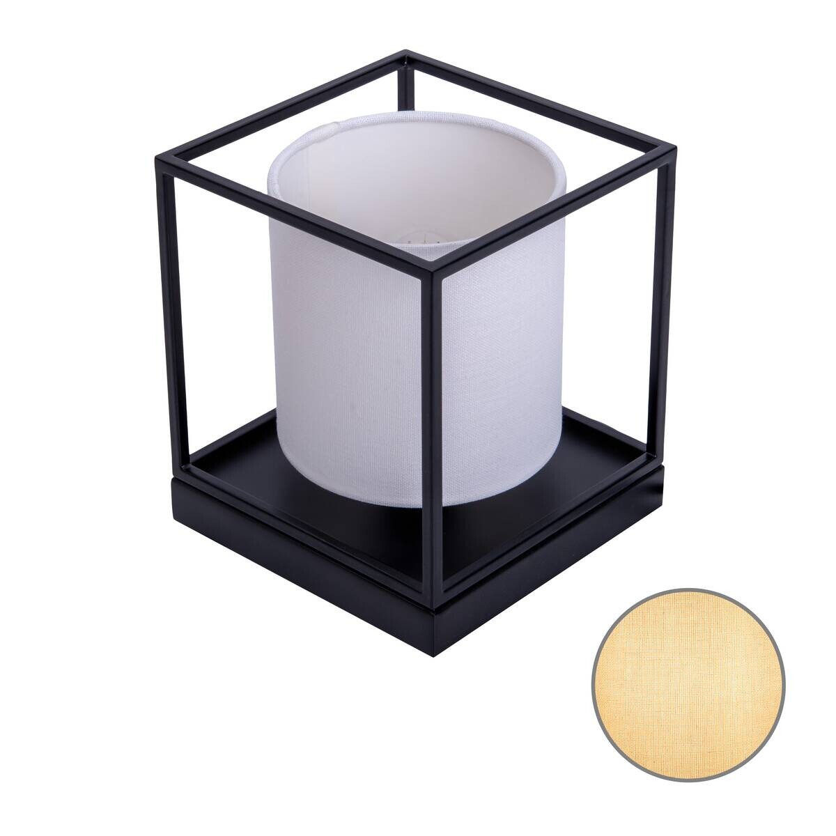 Näve Leuchten Tischleuchte 3190523 weiß Metall Textil B/H/T: ca. 15x17x15 cm E14 1 Brennstellen