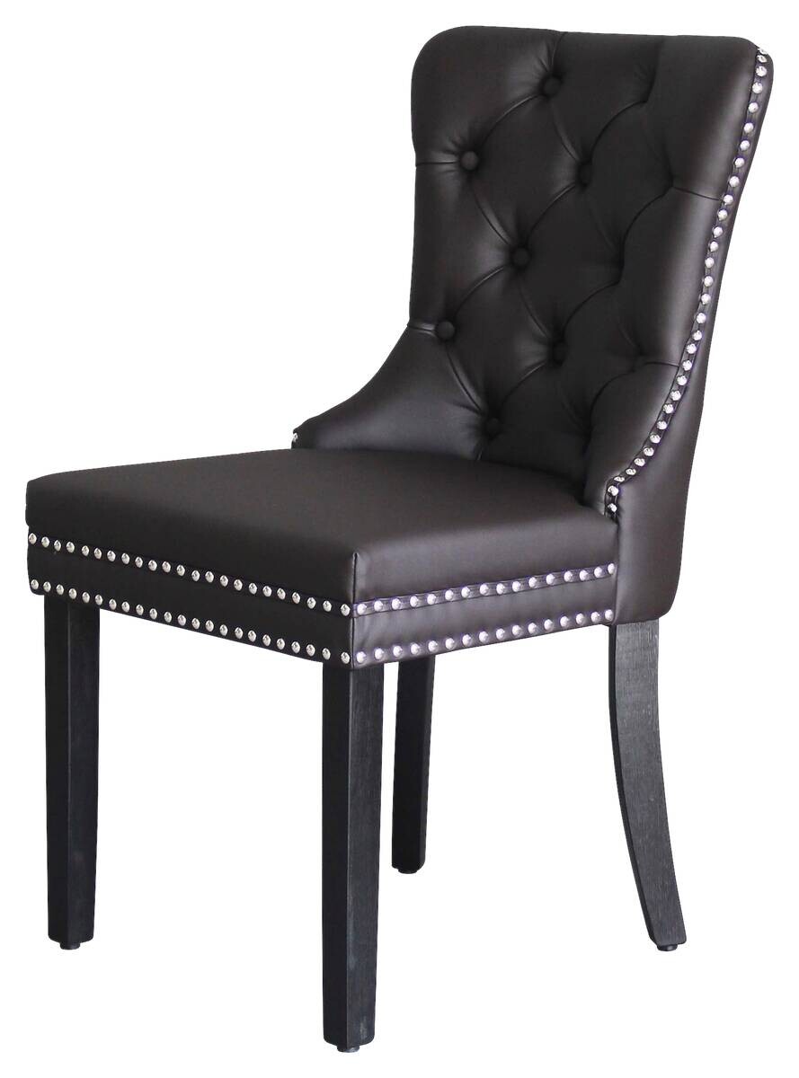 Stuhl DOMINO, 2er-Set schwarz braun Kunstleder B/H/T: ca. 48,5x93x61 cm