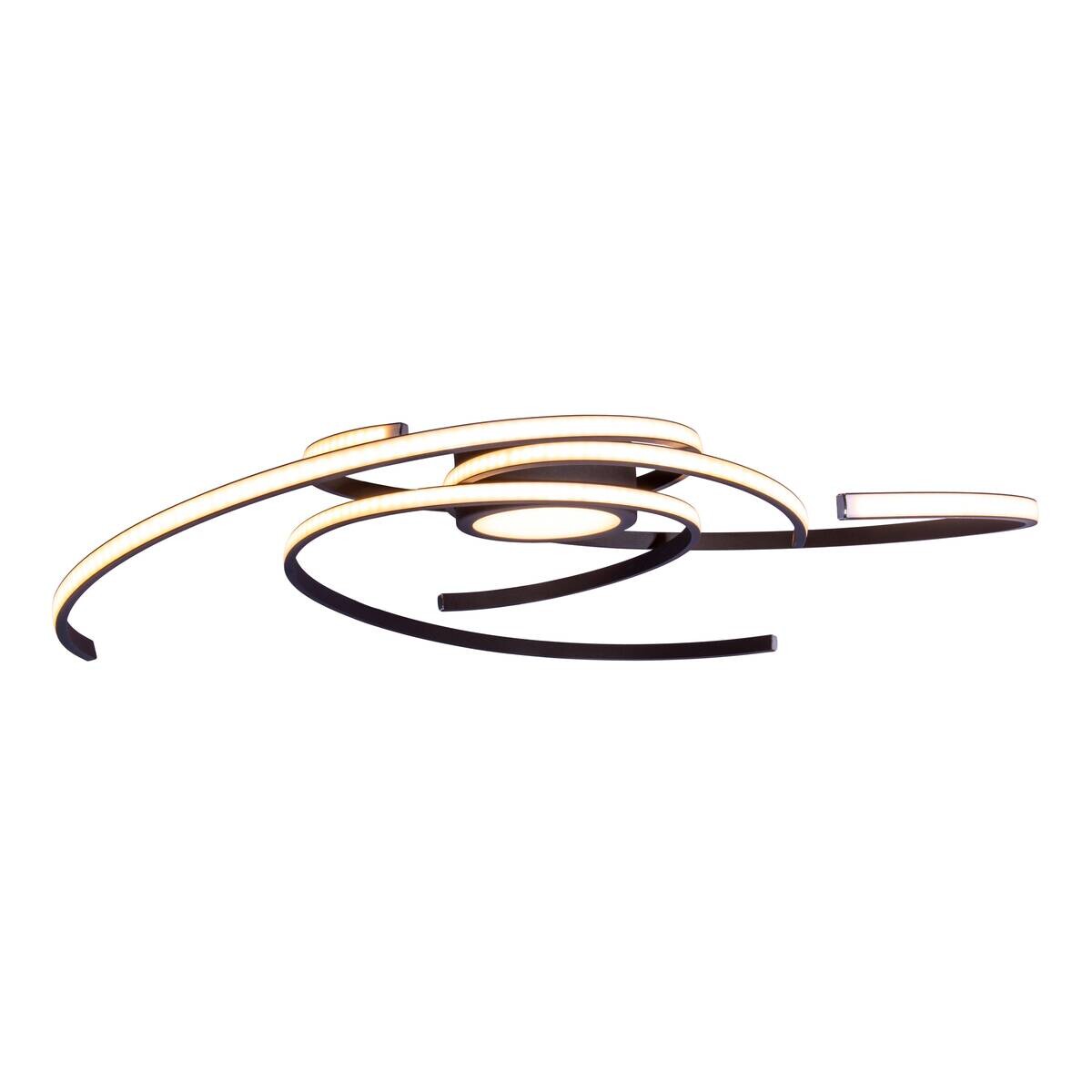 Näve Leuchten Deckenleuchte 1395722 schwarz Kunststoff Metall B/H/T: ca. 75x7x75 cm null 4 Brennstellen