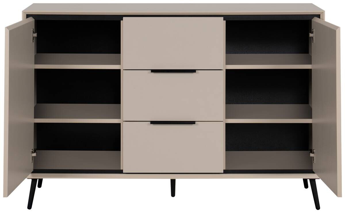 Kommode Arona sand schwarz B/H/T: ca. 135x90x38 cm