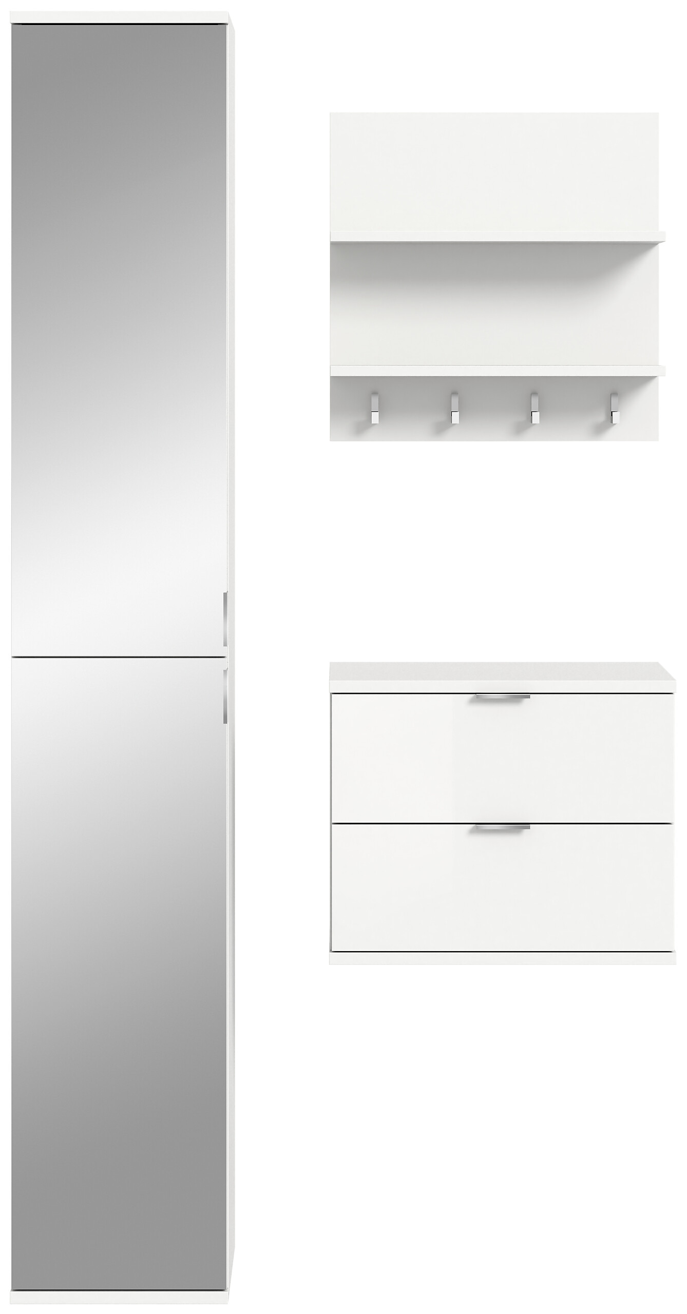 Garderobe PROJEKT X weiß weiß Hochglanz B/H/T: ca. 82x191x37 cm