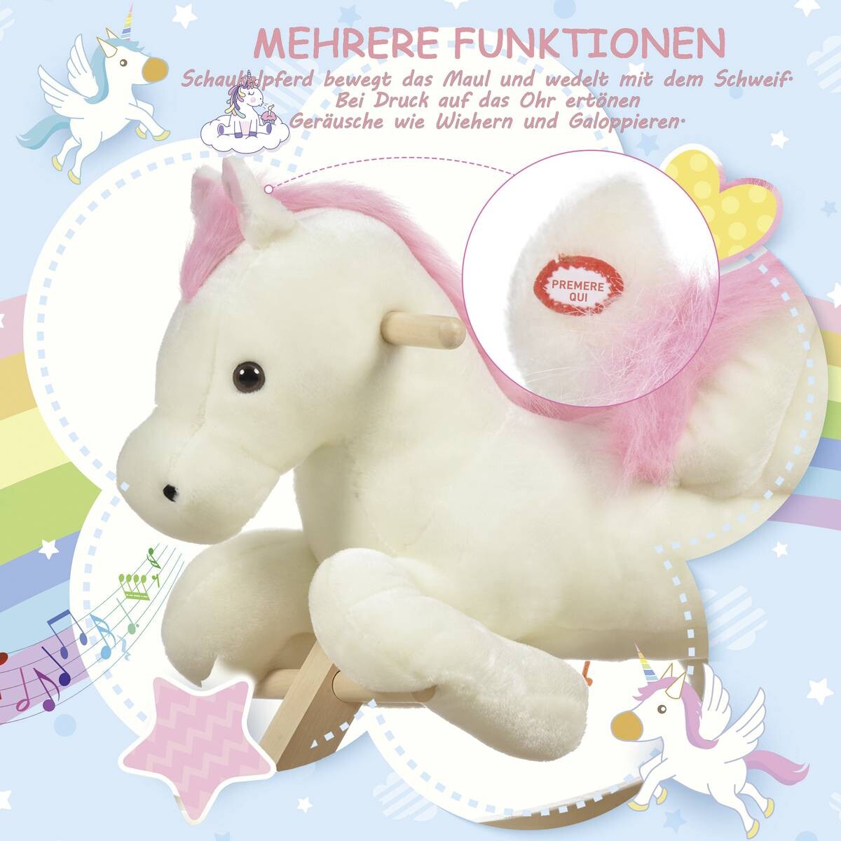 HOMCOM Kinder-Schaukelpferd B/H/L: ca. 28x57x70 cm