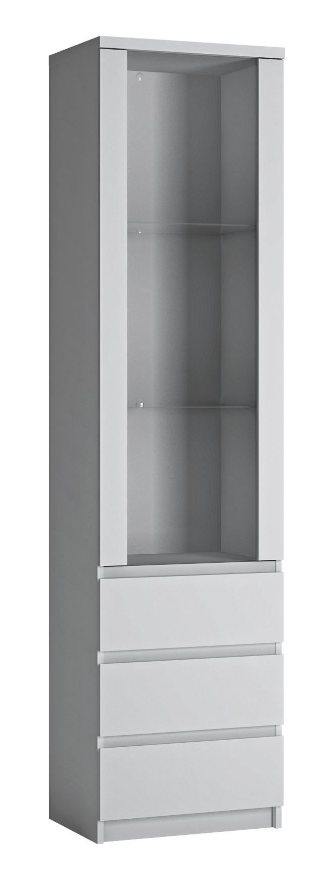 Vitrine Fribo Alpinweiß Spanplatte B/H/T: ca. 50x200x40 cm