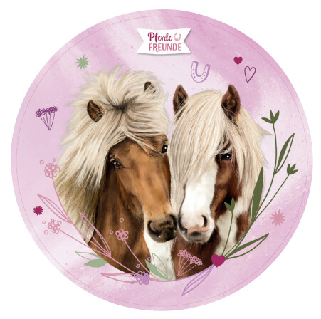 Pferde Freunde Kinderteppich rosa D: ca. 100 cm
