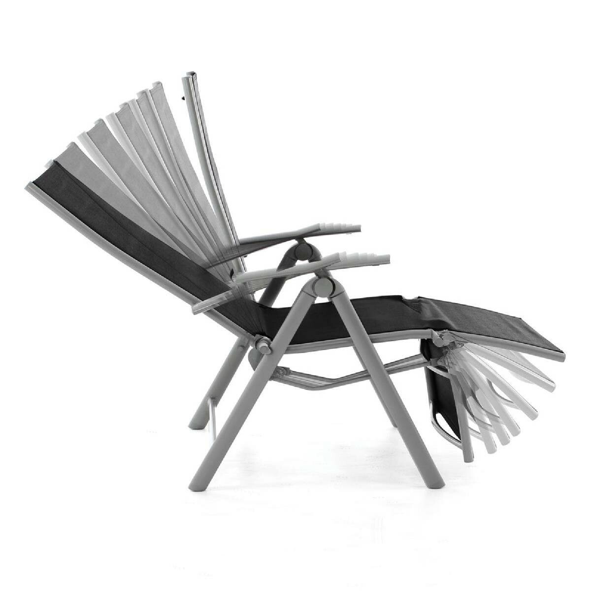 VCM Sonnenliege schwarz Textilene B/H/T: ca. 59x113x74 cm