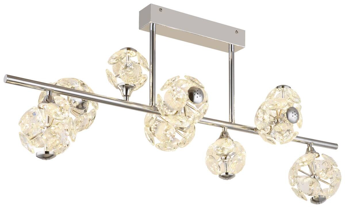 GLOBO Deckenleuchte Chrom klar Metall B/H/T/L: ca. 34,5x45x101x101 cm 1 Brennstellen