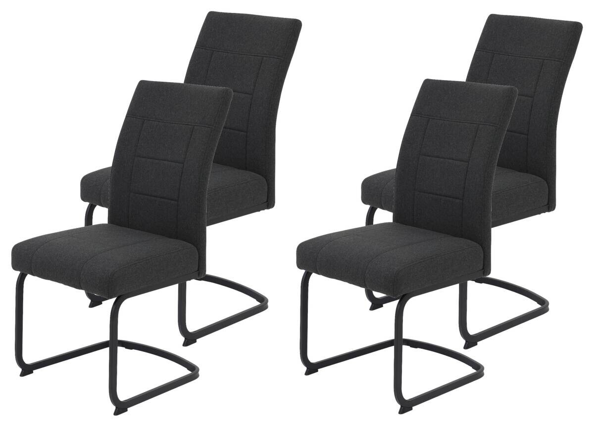 Schwingstuhl Brindisi, 4er-Set anthrazit Webstoff B/H/T: ca. 48x98,5x67 cm