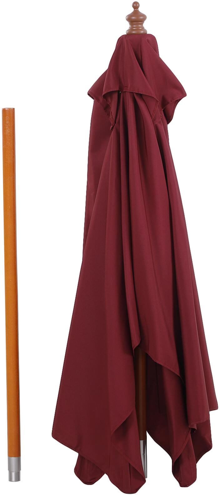 Outsunny Sonnenschirm weinrot Holz B/H/L: ca. 150x230x200 cm