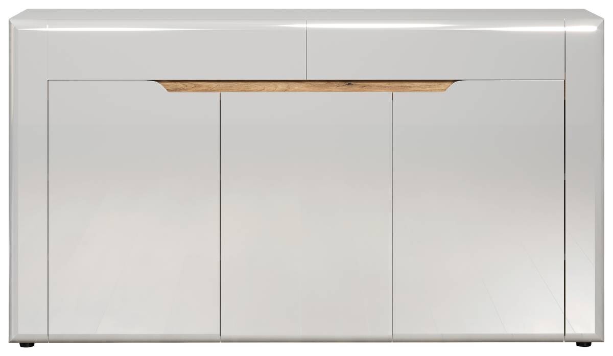 Sideboard Marlon Eiche Evoke Coast Nachbildung weiß Hochglanz B/H/T: ca. 150x84x40 cm