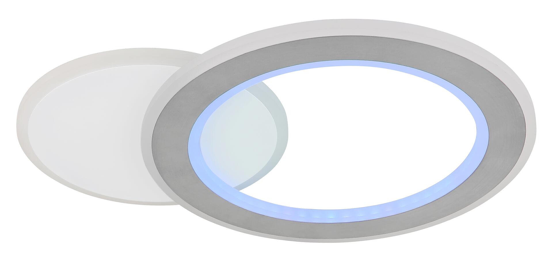 GLOBO LED-Deckenleuchte Opal weiß Metall Kunststoff B/H/L: ca. 38x4x51 cm 1 Brennstellen