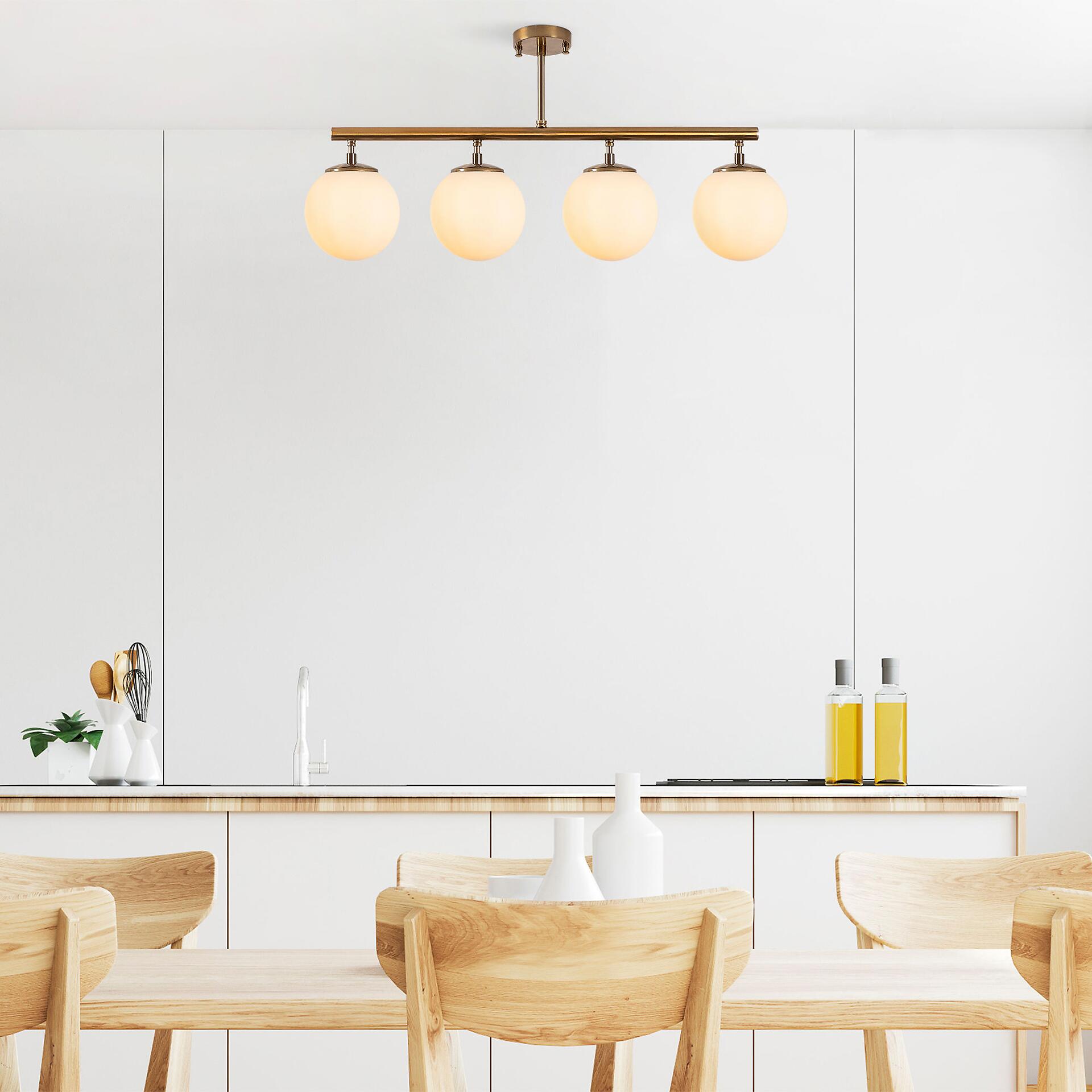 Opviq Deckenleuchte Fazli-10436 Glas B/H/T/L: ca. 70x35x15x70 cm E14 4 Brennstellen