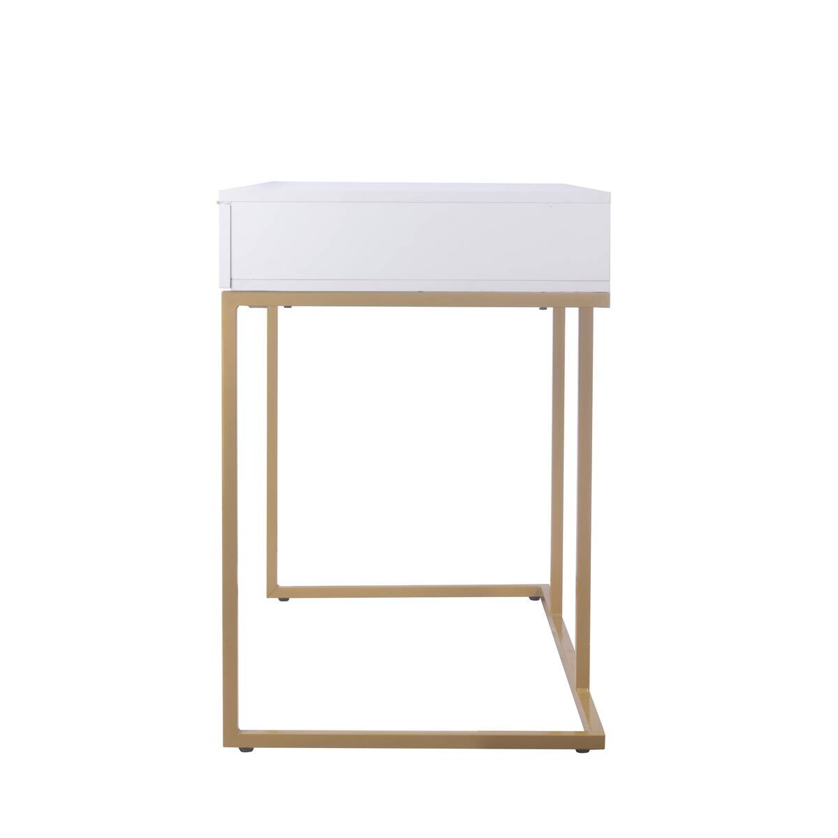 Schreibtisch Jana weiß gold Optik B/H/T: ca. 112x76x52 cm