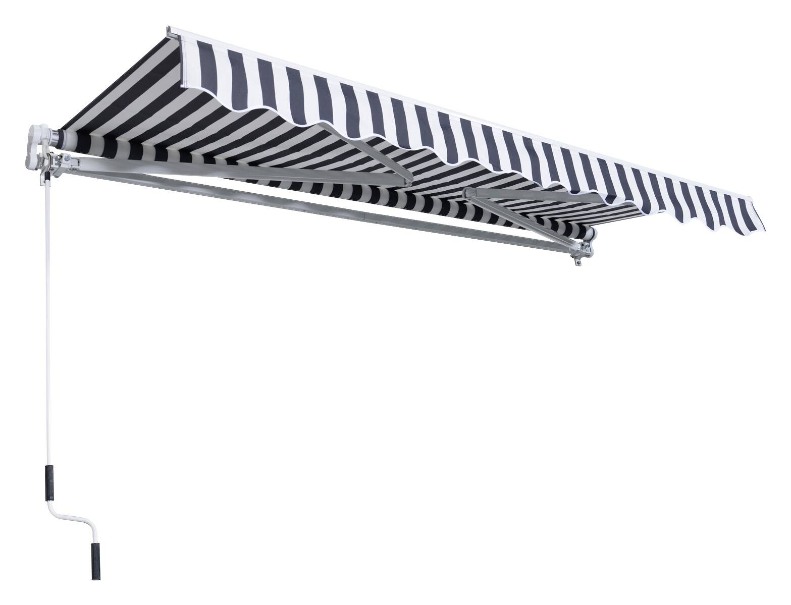 Outsunny Gelenkarmmarkise grau B/H/L: ca. 350x0,3x250 cm