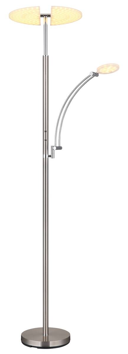 GLOBO LED-Deckenfluter nickel matt Chrom Kunststoff Metall B/H/T: ca. 80x183x40,5 cm 1 Brennstellen