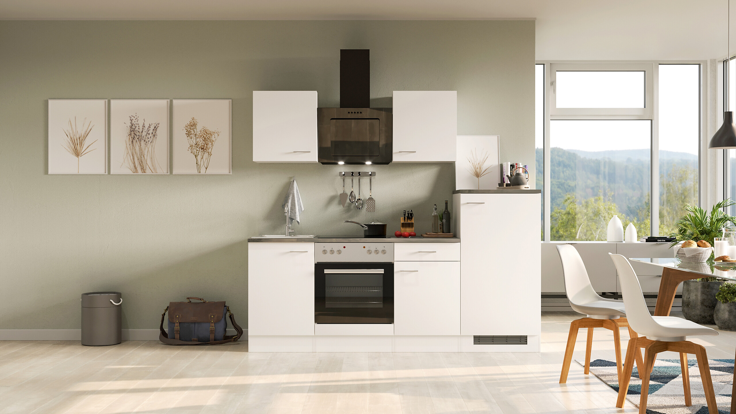 Küchenblock Lucca weiß matt B/H/T: ca. 220x200x60 cm