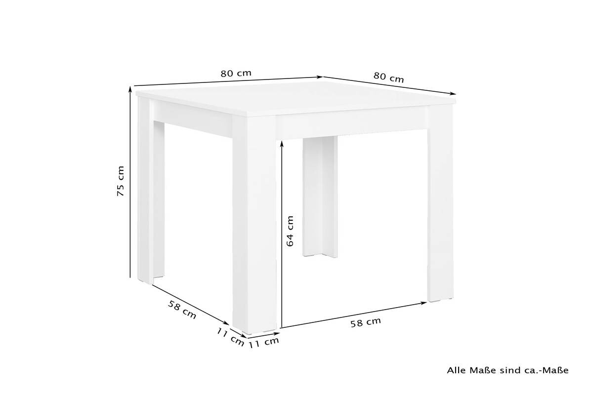 Tisch NEPAL Beton Optik B/H/T: ca. 80x75x80 cm