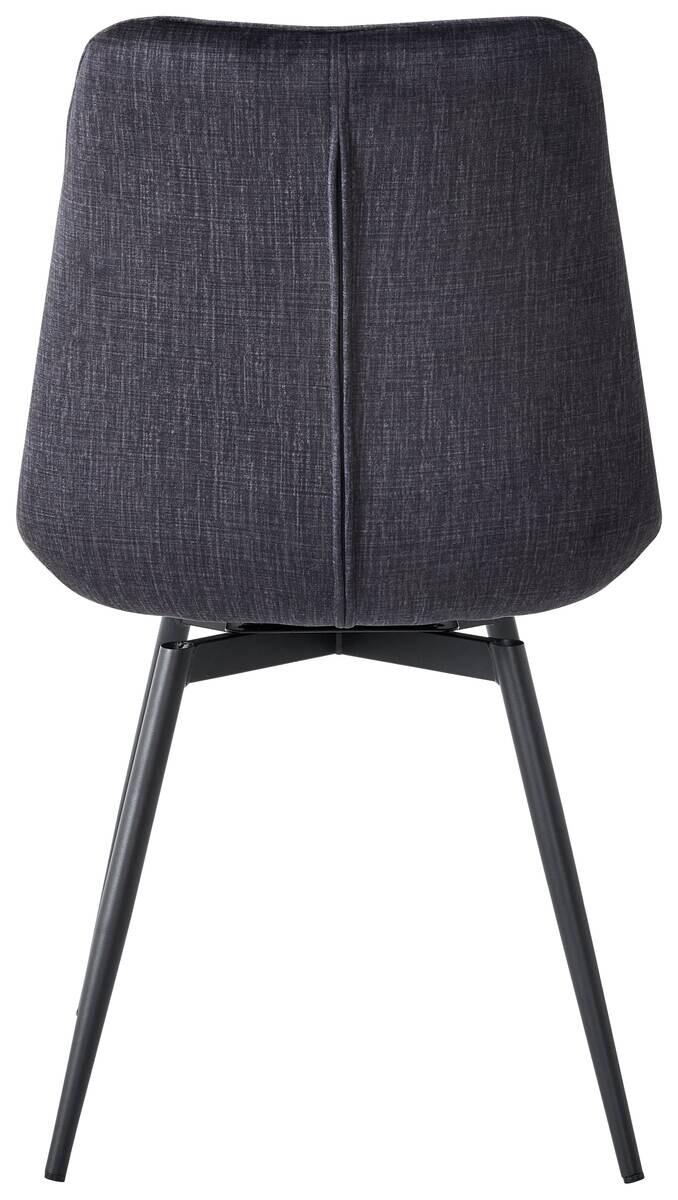 Stuhl Leslie dunkelgrau schwarz Samtoptik Metall