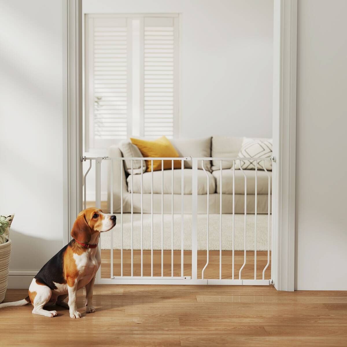 PawHut Schutzgitter weiß Kunststoff B/H/L: ca. 3x76x115 cm