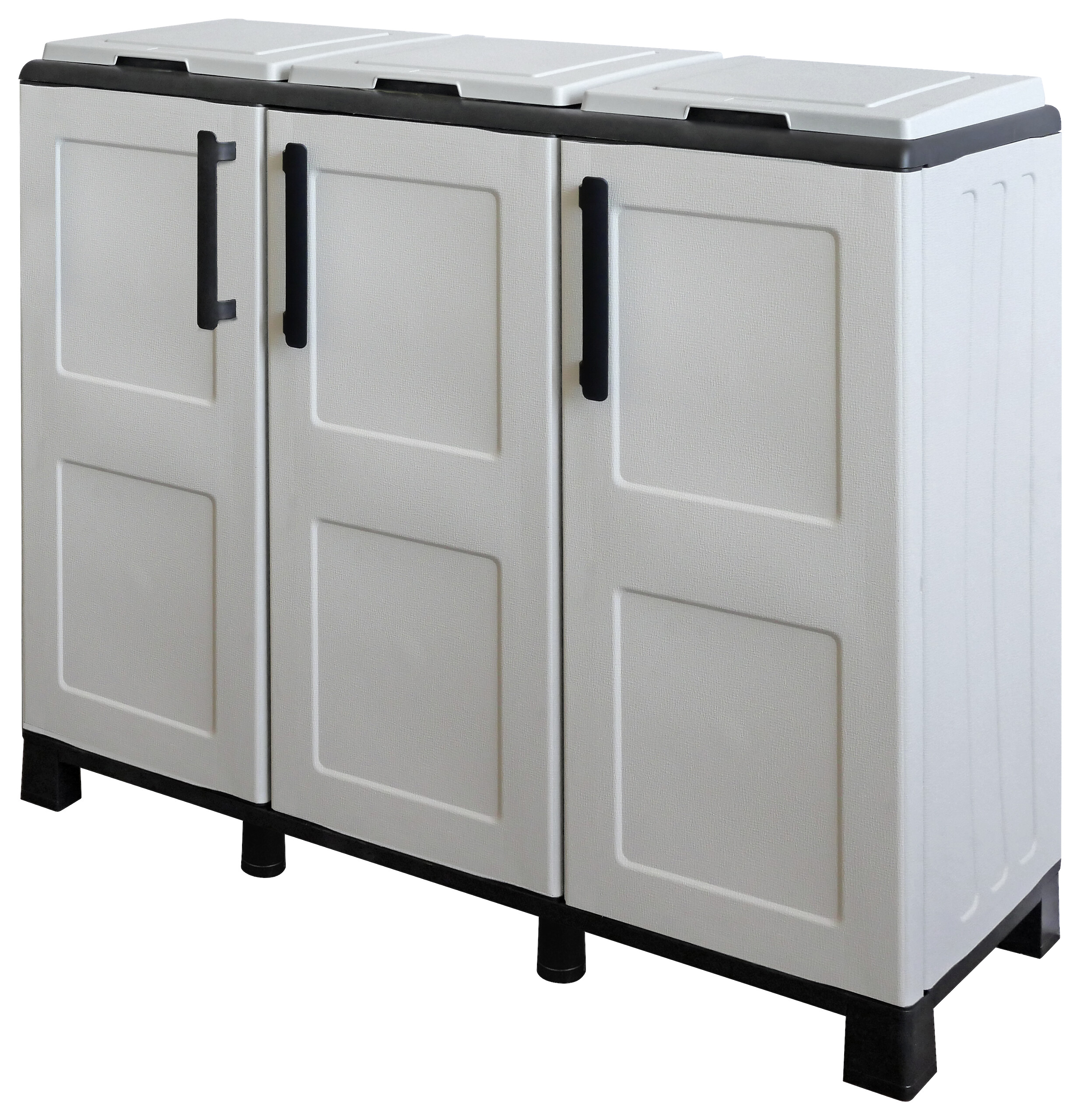 ArtPlast Mülltrennungsschrank Idea hellgrau Kunststoff B/H/T: ca. 102x90x37 cm