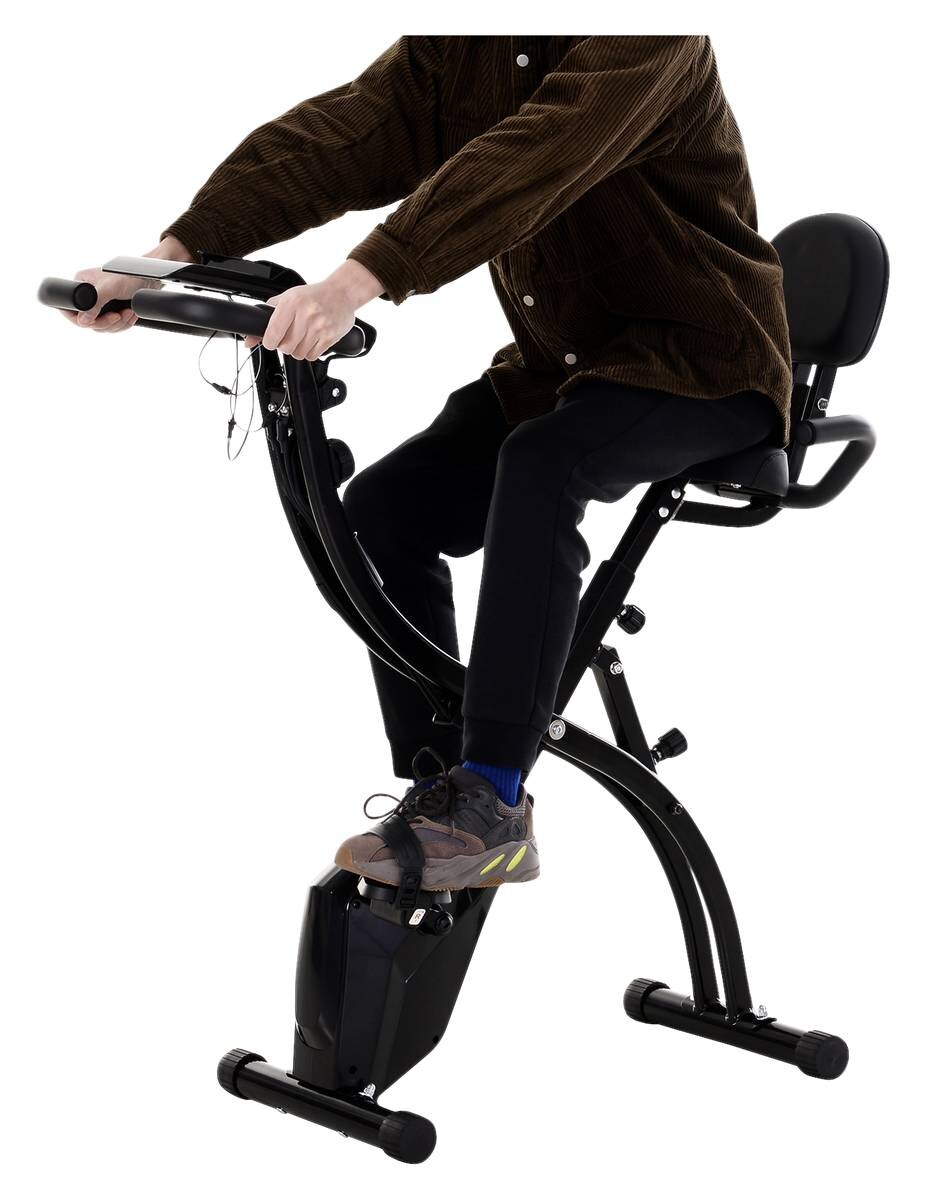 HOMCOM Fahrradtrainer schwarz Stahl