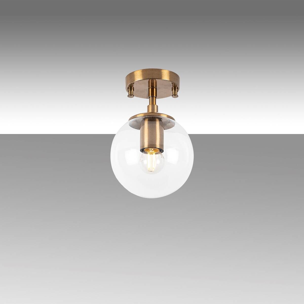 Opviq Deckenleuchte Atmaca bronze Glas Metall B/H/T/L/D: ca. 15x23x15x15x15 cm E14 1 Brennstellen