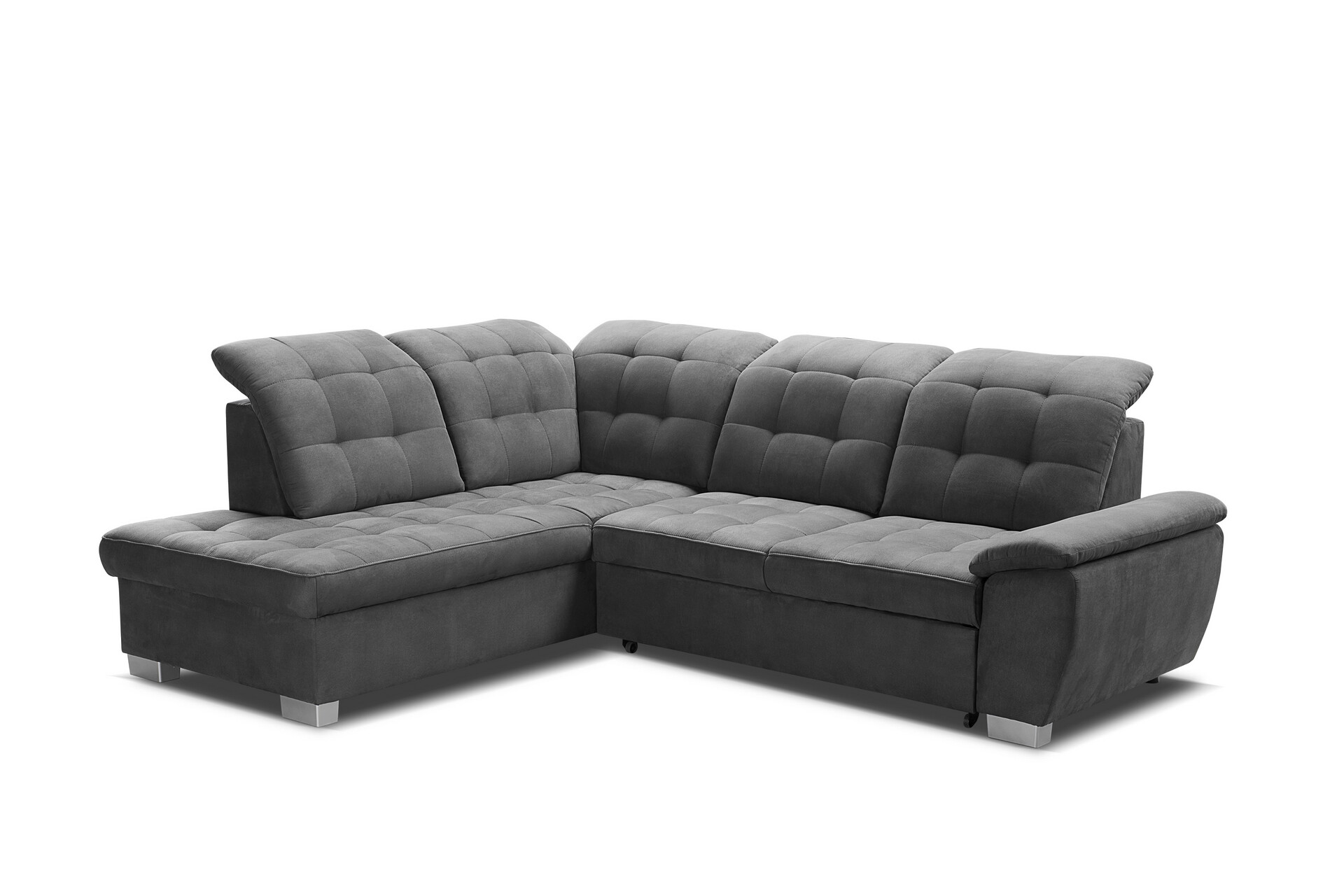 Ecksofa dunkelgrau Microfaser