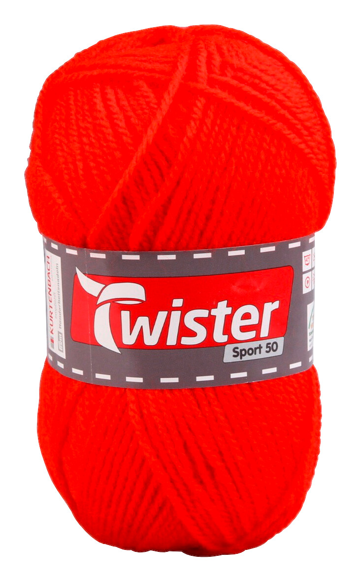 Twister Handstrickgarn Twister Sport uni rot L: ca. 15000 cm