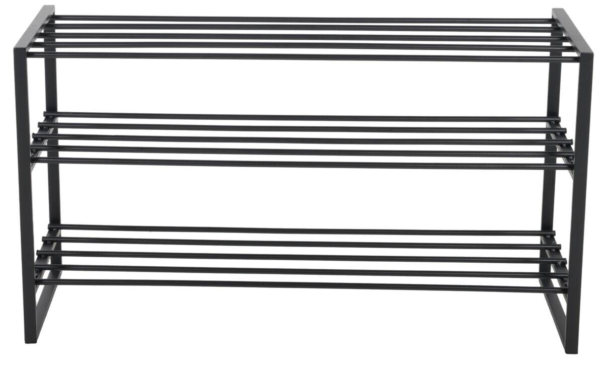 Schuhregal Stine schwarz Metall B/H/T: ca. 90x50x30 cm
