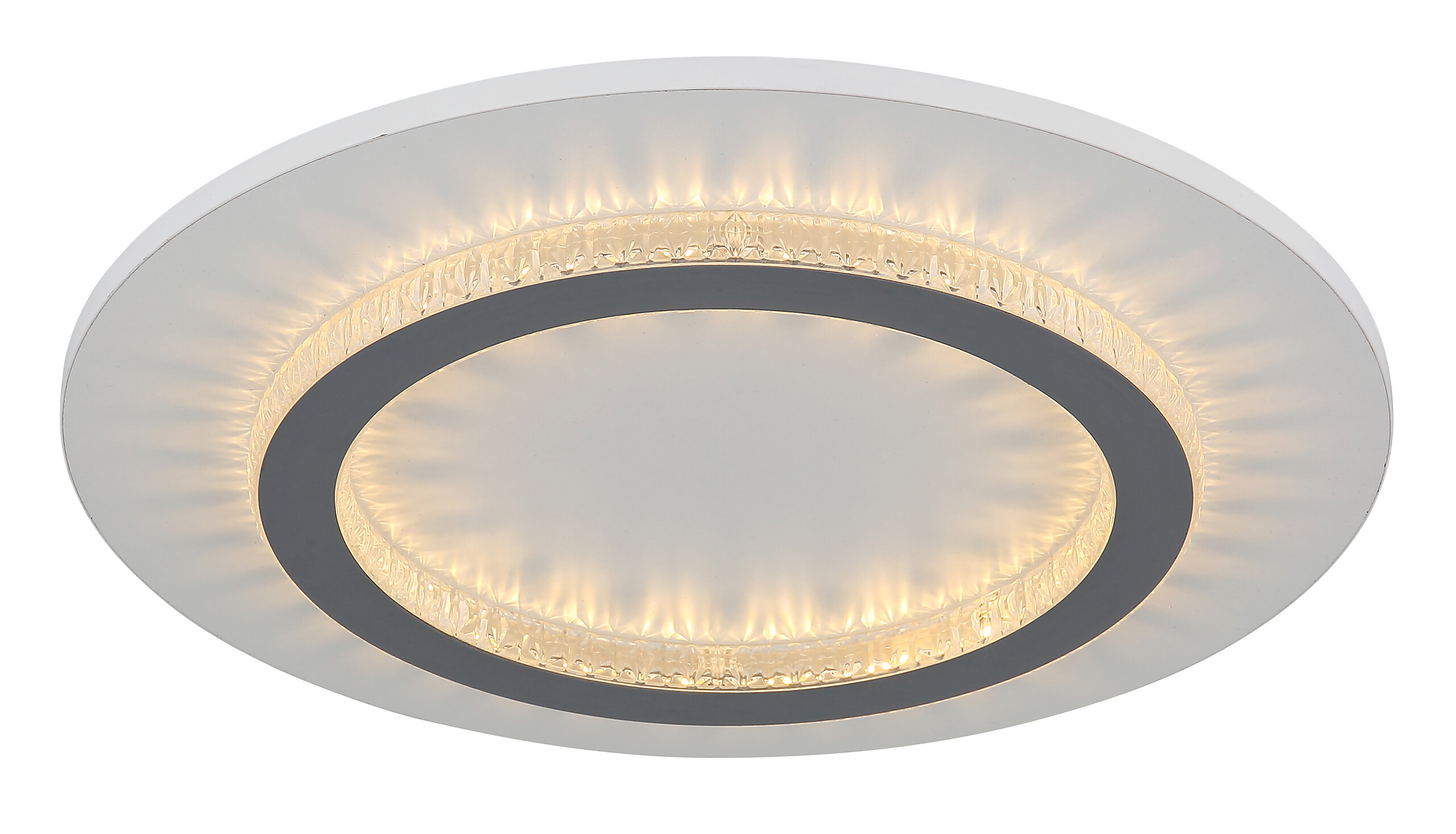 GLOBO LED-Deckenleuchte weiß hellgrau klar Metall Kunststoff H/D: ca. 5,5x35 cm 1 Brennstellen