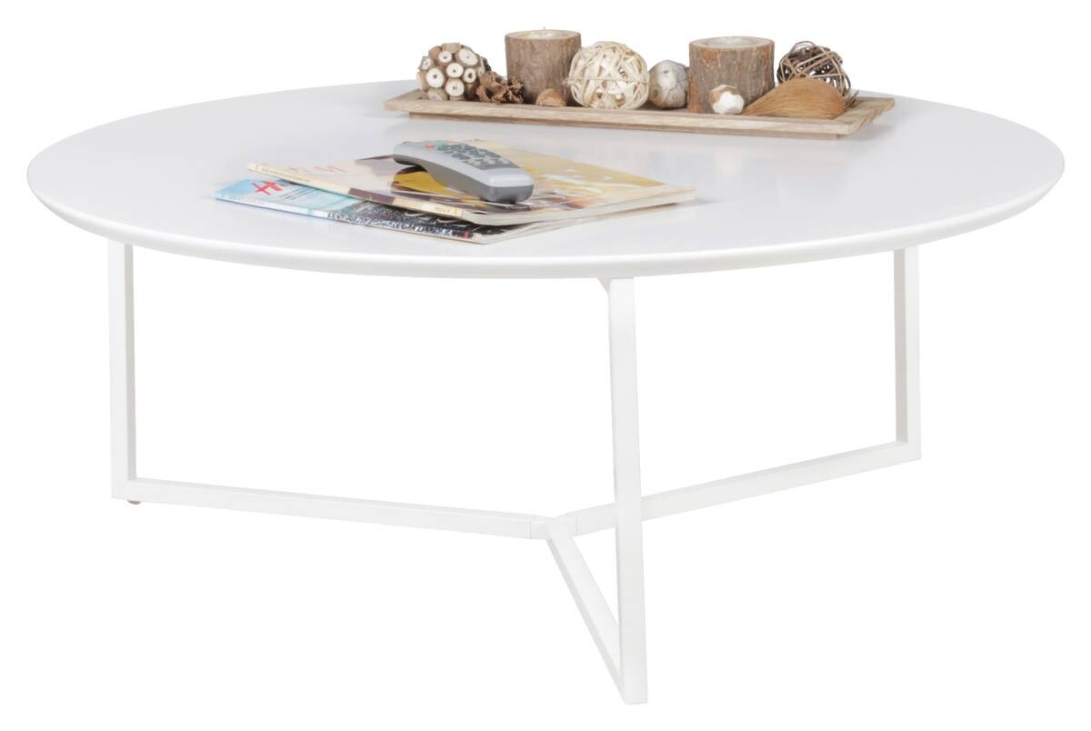 Wohnling Couchtisch weiß weiß MDF Metall B/H/T: ca. 80x33x80 cm