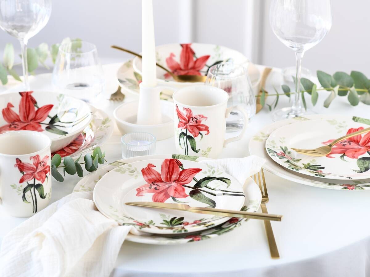 CreaTable Kombiservice ROSEMARY bunt Steingut 16 tlg.