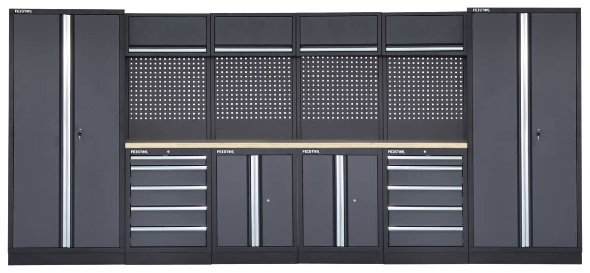 Werkstatteinrichtung Apollo schwarz B/H/L: ca. 456x200x46 cm