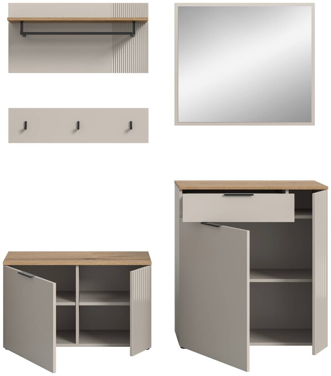 Garderobe Slide Kaschmirgrau Nachbildung Evoke Oak Nachbildung B/H/T: ca. 175x190x36 cm