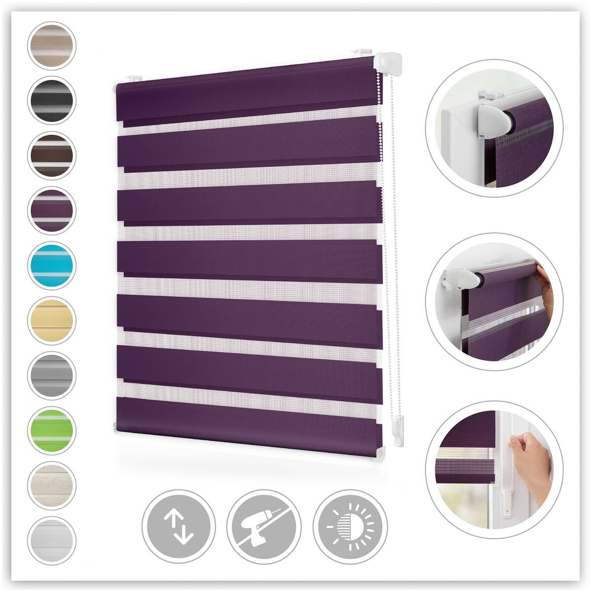 LICHTBLICK Doppelrollo Duo brombeer B/L: ca. 70x220 cm