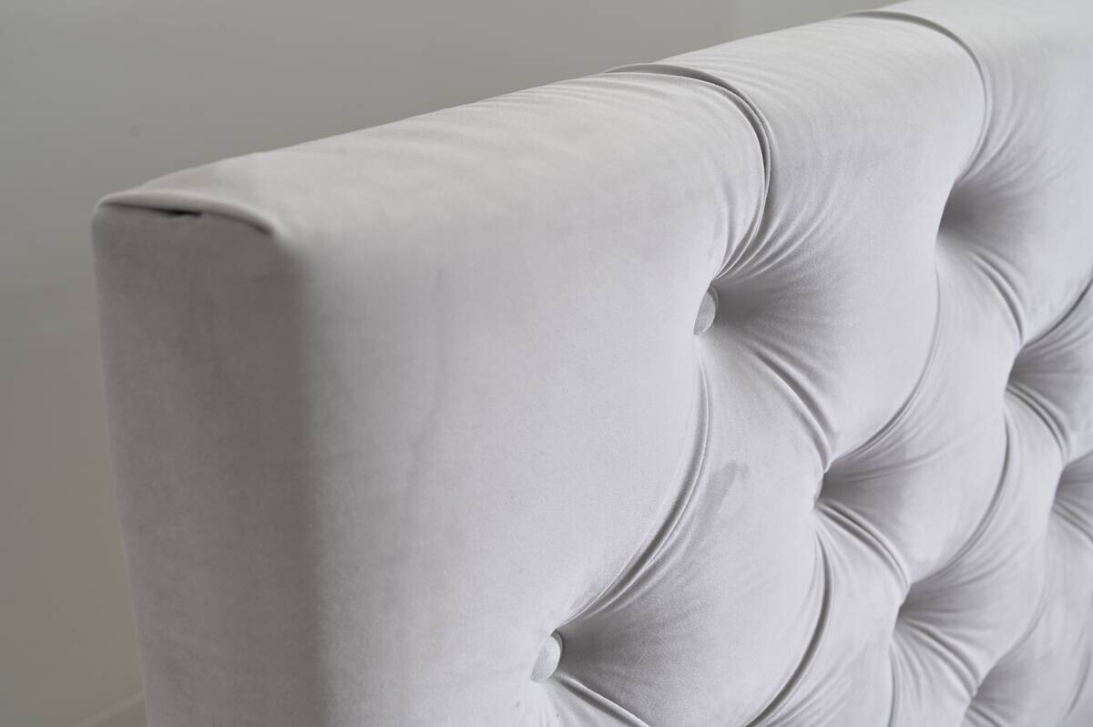 Boxbett Glow grau Samt B/H/T: ca. 160x110x224 cm