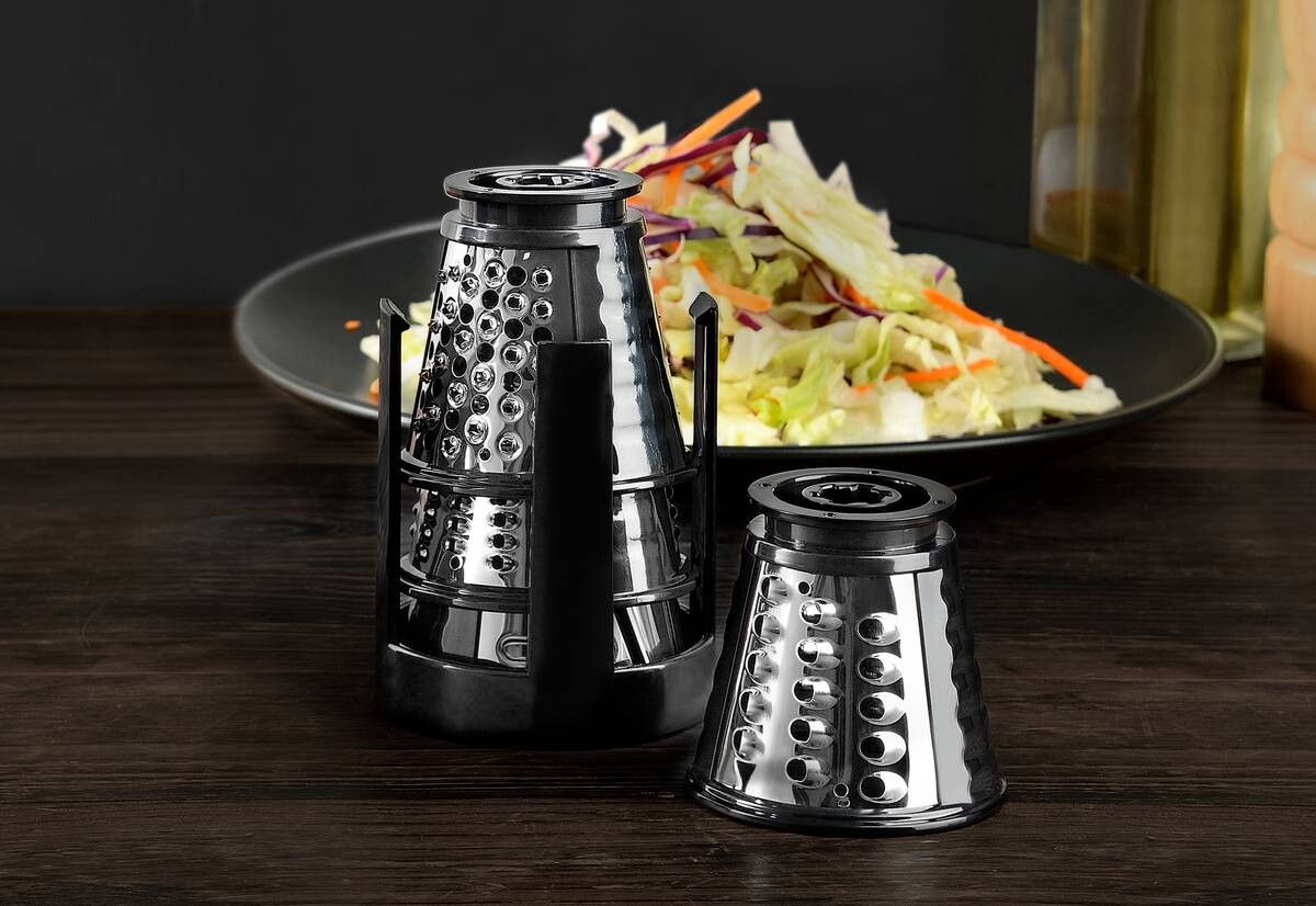 MASTERPRO Reibe elektrisch silber schwarz Edelstahl Kunststoff B/H/T: ca. 245x30,5x20,3 cm ca. 150 W