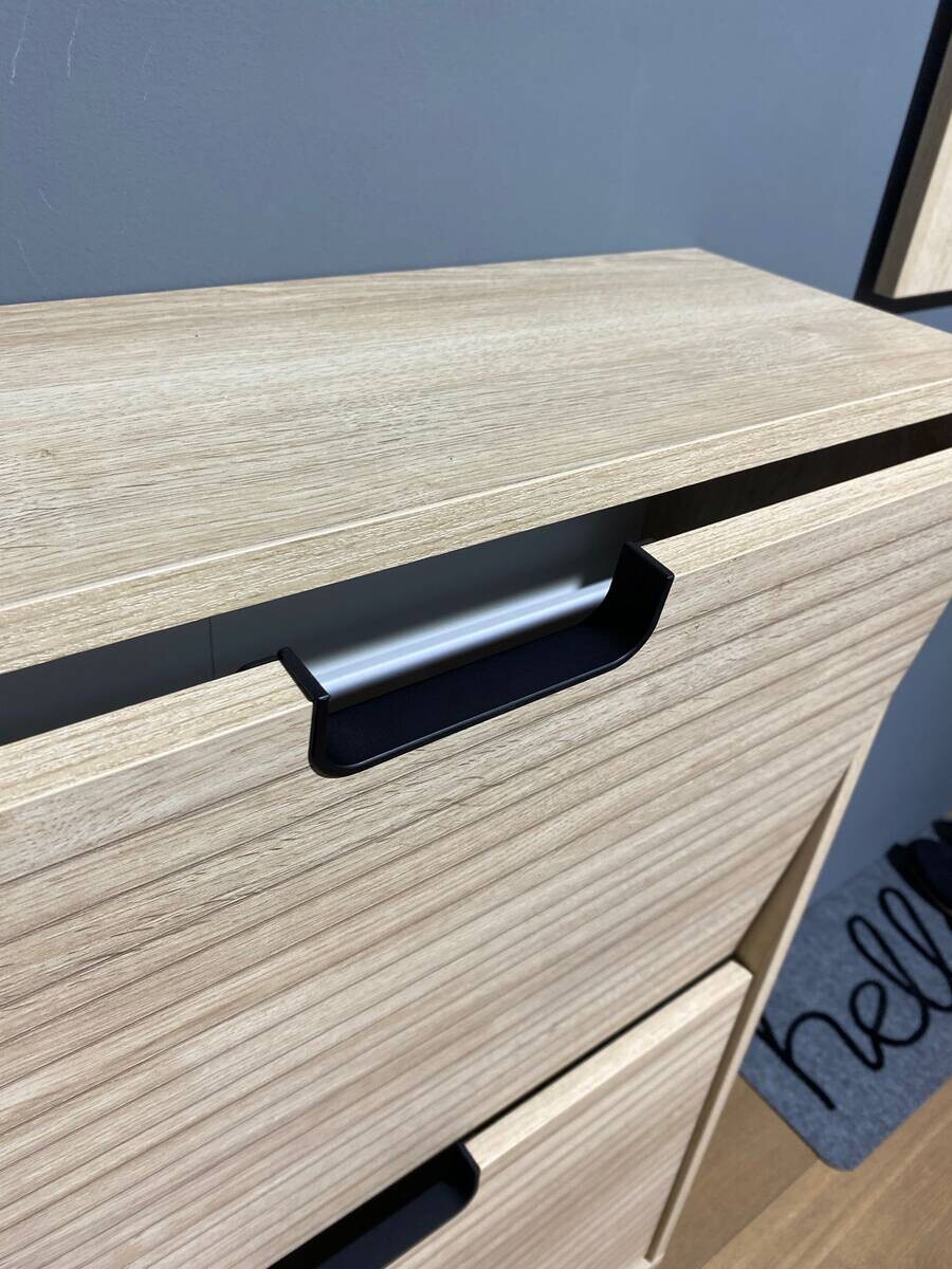 Unterschrank Emmik weiß matt Eiche Eiche weiß Nachbildung B/H/T: ca. 59,8x85,2x19,55 cm