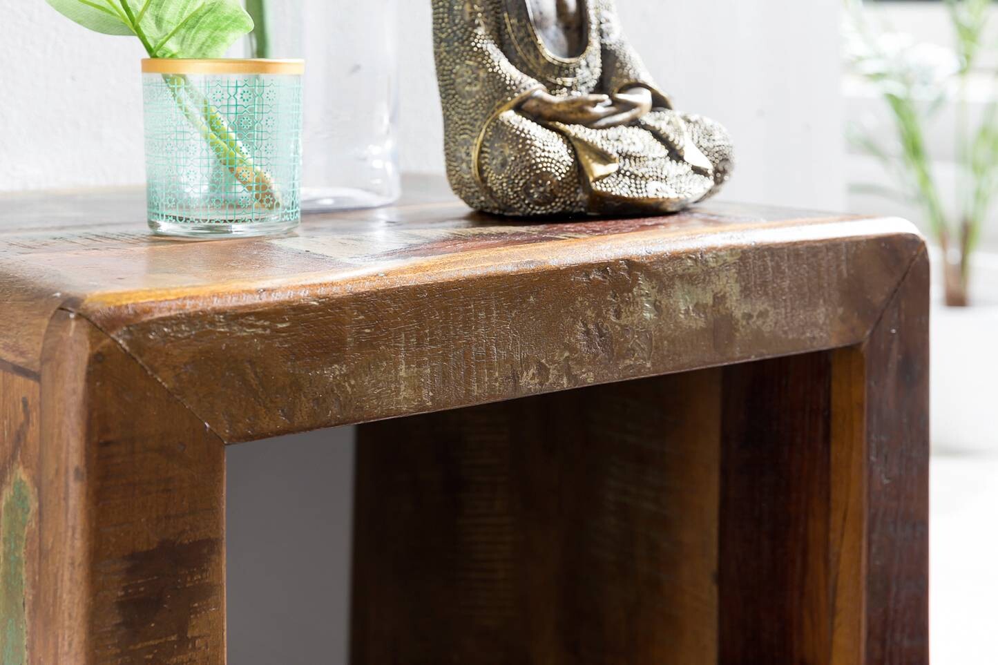 Beistelltisch braun Holz B/H/T: ca. 45x55x40 cm