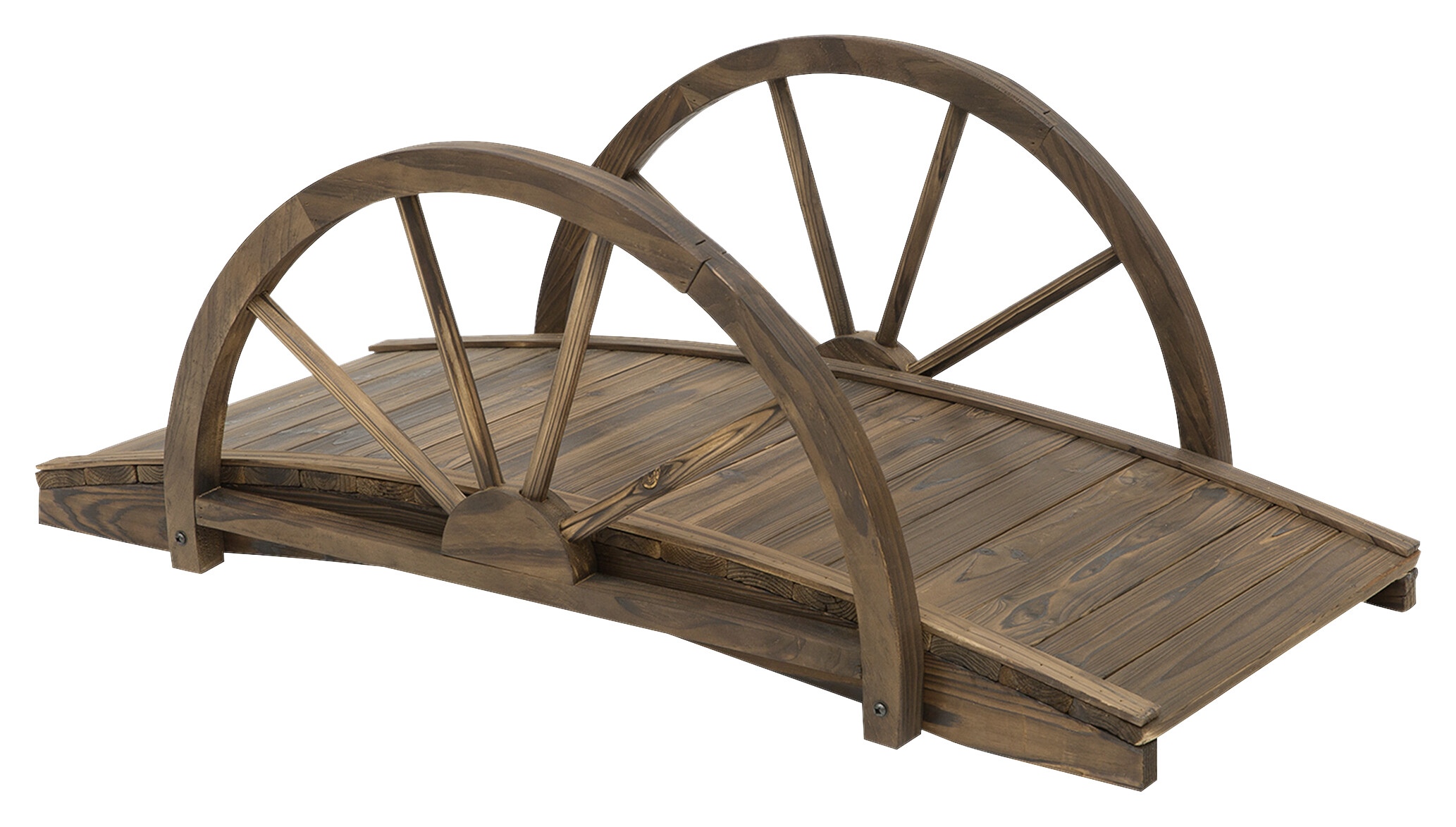 Outsunny Gartenbrücke braun Holz B/H/L: ca. 50x37x100 cm