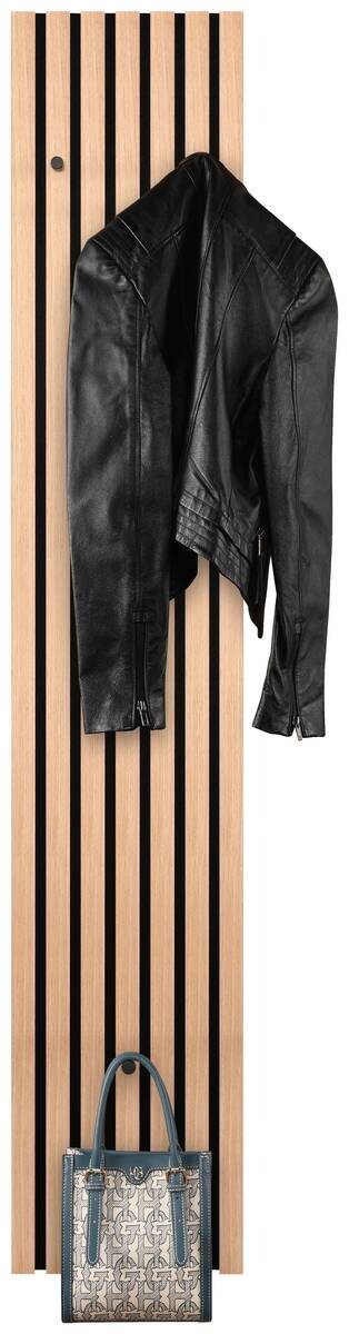 Wandgarderobe Grace Eiche Artisan Nachbildung schwarz B/H/T: ca. 25x160x7 cm