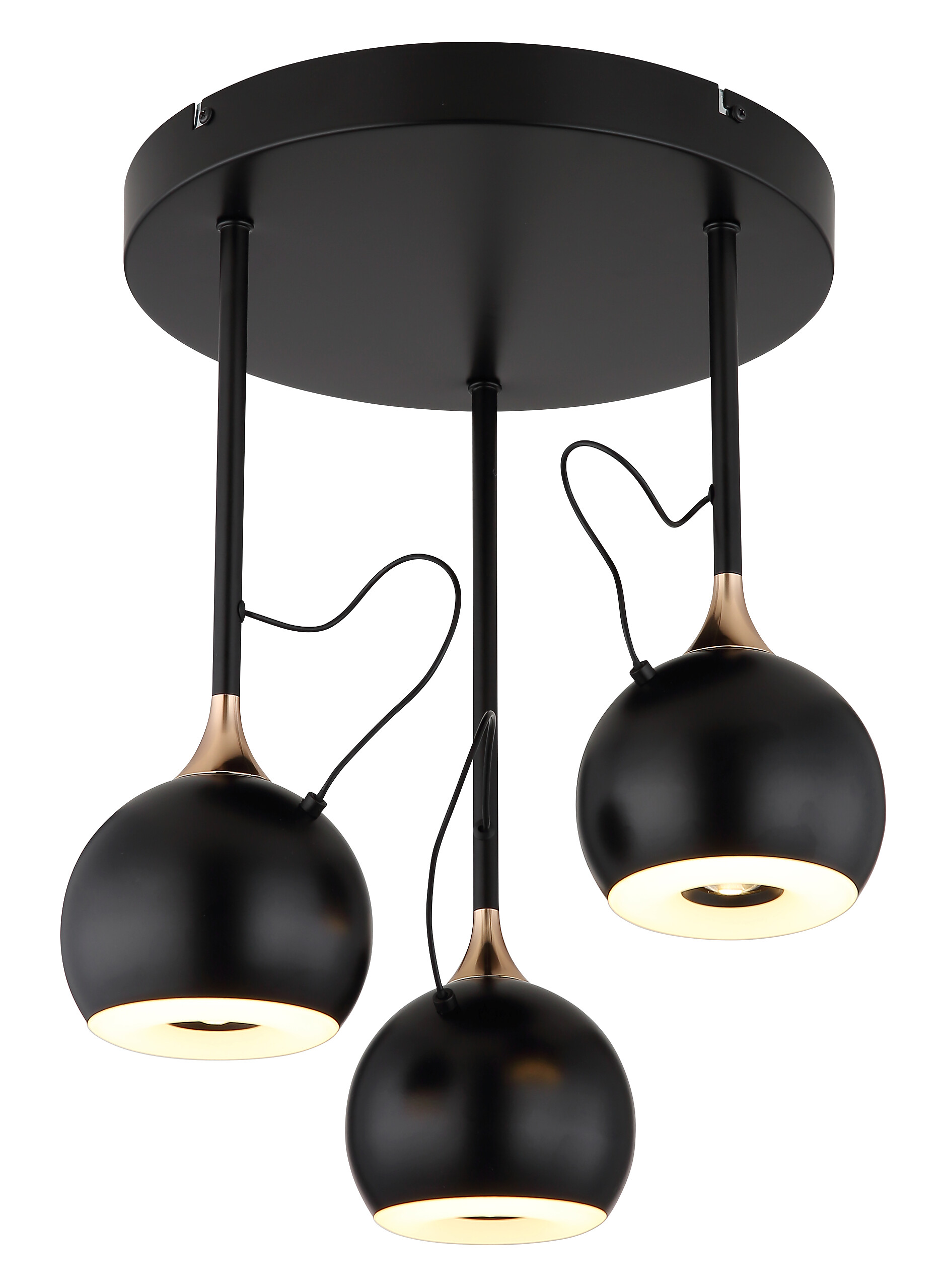 GLOBO Deckenleuchte mattschwarz gold Metall H/D: ca. 42x32,5 cm 1 Brennstellen