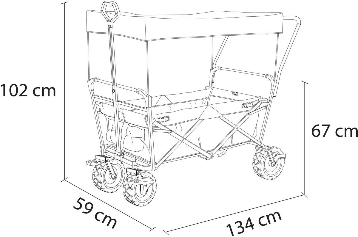 AXI Bollerwagen AB210 grau B/H/L: ca. 59x102x134 cm
