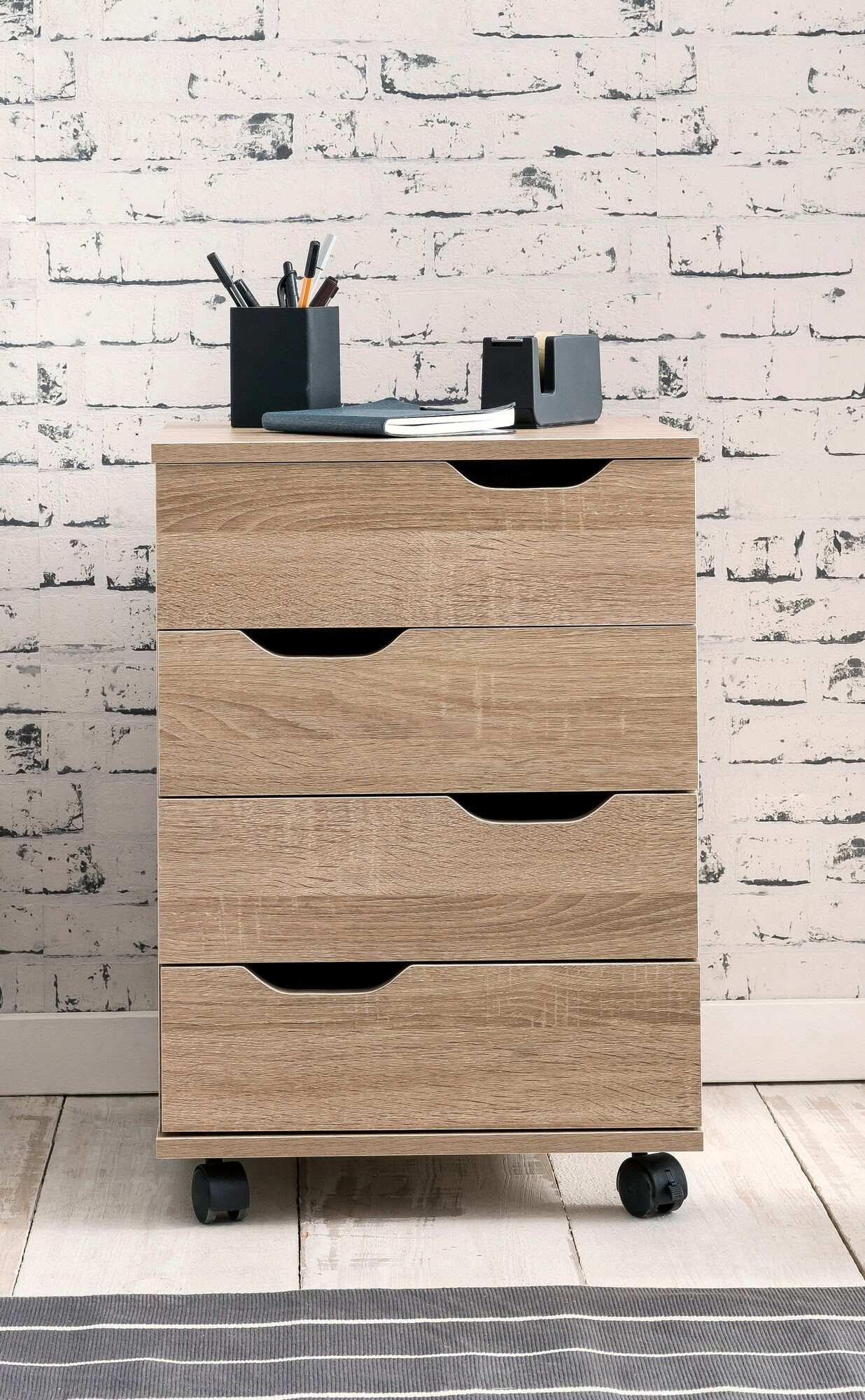 Rollcontainer braun Spanplatte B/H/T: ca. 40x60x40 cm